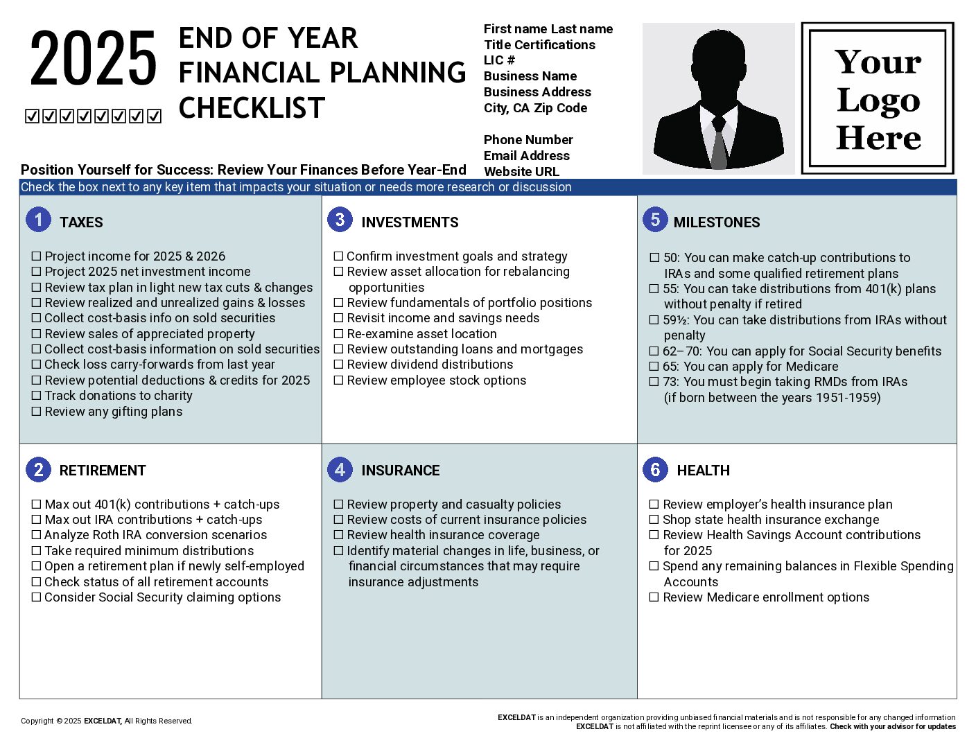 End Of Year Financial Planning Checklist (PDF)