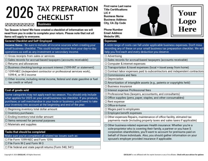 Tax Preparation Checklist: Business